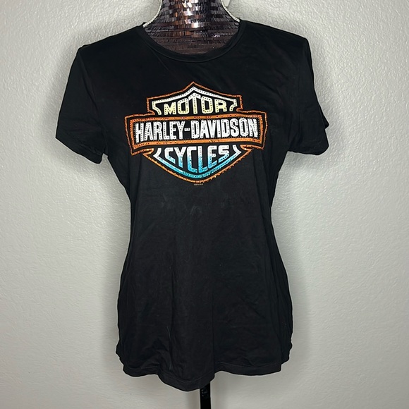 Tops - Blingy Harley Davidson Black Ter